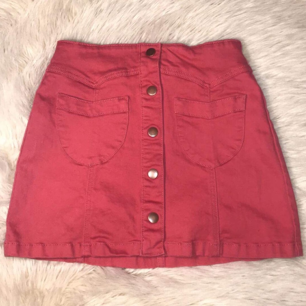 Forever 21 Button-Front Denim Skirt